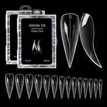 Halloween Cat Claw Medium Curved Stiletto Nail Dual Forms For Poly Gel Extension, Cat Claw Nail Tips Full Cover Eagle Claw Press On Nails For Nail Art Design Salon DIY(2 ,280Pcs,14 Sizes) - 中等的 - 查看 8