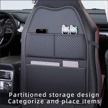 Multi Functional Car Seat Backrest Storage Bag With Large Capacity And Multiple Pockets, Rear Seat Storage Bag With Wear-Resistant Anti Kick Pad Protector, Seat Back Storage Bag, Beautiful Appearance, Easy To Clean - Black - View 4