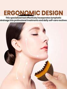 1件装淋巴引流面部按摩器及轮廓工具 - 用于缓解淋巴肿胀和浮肿，椭圆形刷毛设计，易于使用（无需吸力，操作简单），淋巴轮廓面部刷，干刷面部刷，淋巴引流按摩器，用于面部、下巴和下颌线塑形，符合人体工程学设计，精准贴合肌肤，缓解疲劳 - 彩色 - 查看 7