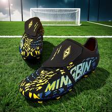 1 Paar Herren/Damen Erwachsene Fußballschuhe, Hoher Knöchel Outdoor Team Wettkampf Sportschuhe, Große Größen rutschfeste verschleißfeste AG Nocken FG Natürlicher Rasen Weicher Boden Herren Fußball Trainingsschuhe, Schnürsenkel Rugby Schuhe, Leder Fußballstiefel, Leichtgewichtig Hochleistung Rutschfestes Design Hoher Knöchel Professionelle Fußballstiefel, Direkt ab Werk - Schwarz - Übersicht 6