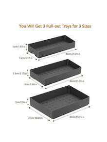 Organizador de gabinetes extraíbles, cajones extraíbles para gabinetes de cocina, organizador debajo del fregadero, estantes extraíbles para el hogar, gabinetes de cocina, despensa, almacenamiento de baño - Negro - Ver 9