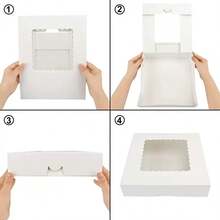 10/20个装带透明窗口的烘焙外卖盒 - 耐用的馅饼和糕点盒，适用于巧克力草莓、情人节礼物 - 彩色 - 查看 8