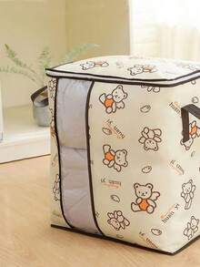 1pc Large Capacity Moving Packing Quilt Storage Bag Baby Room Storage Non-Woven Storage Bag Thickened Handheld Clothing Quilt Organizing Storage Bag Non-Woven Fabrics Large Capacity Clothes Storage Bag Organizer With Handle Foldable Futon Portable Quilt Storage Box Foldable Household Clothes Storage Bag Suitable For Home - Multicolor - View 9