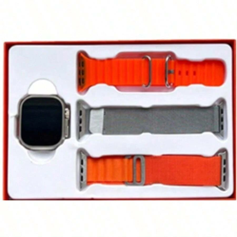 Reloj inteligente s9ultra 3 Correa Bluetooth llamada frecuencia cardíaca carga inalámbrica smartwatch - Naranja - Ver 1