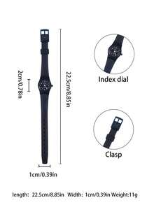 1pc New Fashionable Minimalist Black Quartz Watch, Suitable As A Holiday Gift