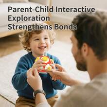 12合1婴儿感官忙碌球 - 蒙特梭利立方体玩具，益智学习活动旅行玩具，培养精细动作技能，飞机汽车座椅旅行减压玩具，便携式婴儿忙碌板，新生儿男女宝宝生日圣诞礼物（部分颜色随机） - 彩色 - 查看 9