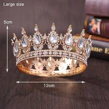 1 chiếc vương miện hoàng gia sang trọng dành cho Nữ hoàng/Vua, phụ kiện tóc công chúa cho đám cưới, tiệc tùng, ngày Valentine. - Nhiều màu - Xem 3