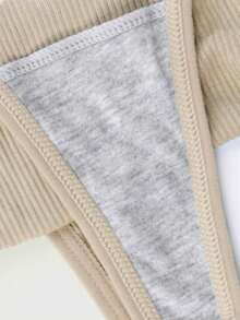 1 paquet de culottes tanga à taille haute - Tissu ultra doux, extensible dans les deux sens pour un confort toute la journée, ajustement sans frottement et invisible sous n'importe quelle tenue - Nude - Voir 6