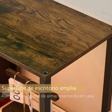 Industrial Style TV Stand 120cm, Entertainment Center Table With Drawer And Shelves - 鏽棕色 - 查看 7