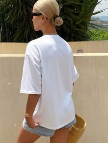 Livesso Solid Round Neck Tee - Putih - View 4