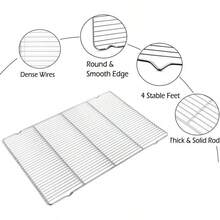 Grilling Rack Heavy Duty Wire Grate Oven Roasting Rack 5.3 X 8.75 Inch Rectangle Baking Cooling Steaming With 4 Legs Stainless Steel Rack 5.3"X8.75"22.2X13.5cm - 9.3"*13.6" - View 5