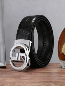 1 Piece Men's Alloy Automatic Buckle Belt. This Carefully Selected Men's Belt Embodies Light Luxury, Fashion, Stylishness And High-End Business Charm. It Measures 47 Inches In Length, Is Durable, And The Belt Strap Features A Bamboo Joint Pattern. Suitable For Daily Outings And Business Office Occasions-It Is An Ideal Gift For Family Members, Boyfriends Or Friends On Christmas. - Multicolor - View 15