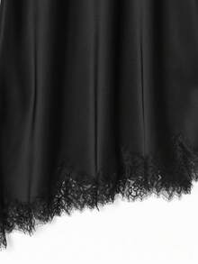 Seelio 新款女装连衣裙，欧美风时尚简约性感蕾丝边吊带连衣裙，春夏款 - 黑色 - 查看 10