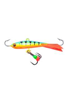 GOTURE 1个带滑动尾的冰钓饵，适用于冬季冰钓、冰钩钓，以及钓鲈鱼、黑鲈、魟鱼和角鲨。 - 彩色 - 查看 9