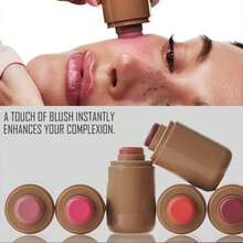 Barra de rubor en polvo Haileyskin, rubor en polvo de uso dual para labios y mejillas (entrega aleatoria, con o sin texto) - Multicolor - Ver 8