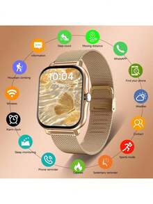 SIMSONLAB Smartwatch universal 2025 para hombres y mujeres, smartwatch para mujer con pantalla de alta definición, pantalla a color de 1,83 pulgadas con superficie curva, pantalla táctil totalmente adaptada, smartwatch deportivo compatible con varios idiomas, función de carga inalámbrica, reproductor de música, función de llamada telefónica, notificación de mensajes, deportes, reuniones