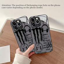 Funda gráfica Monster Vibes compatible con teléfonos ,  17,  16 Pro Max,  15 Pro Max,  13 y  12. Fabricada en TPU, ofrece protección contra golpes y caídas. Ideal para amantes de la música y el arte, como regalo de cumpleaños o para darle un toque de estilo a tu colección de dispositivos. - Negro - Ver 6