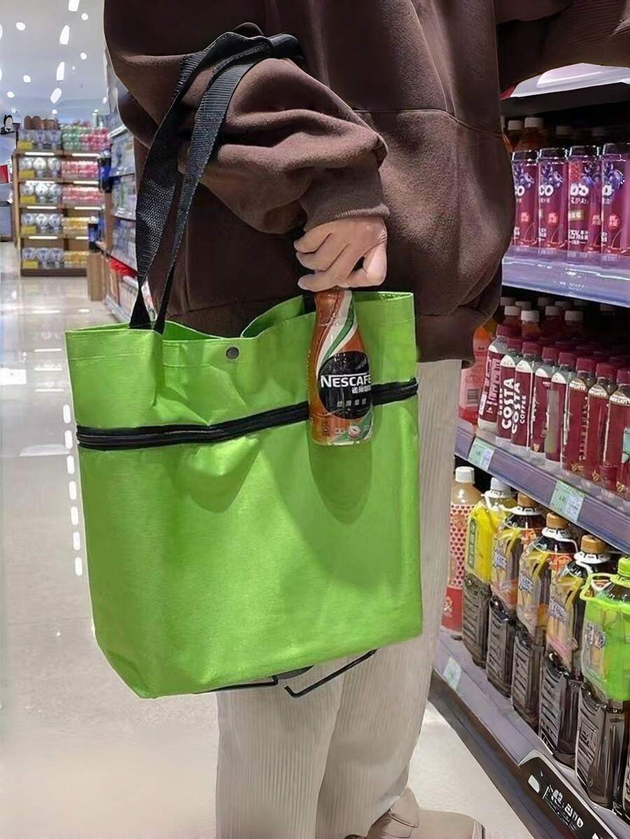 Portable Shopping Cart, Foldable Shopping Bag, Lightweight Wheeled Handcart, Shopping Bag, Shopping Bag, Storage Bag.