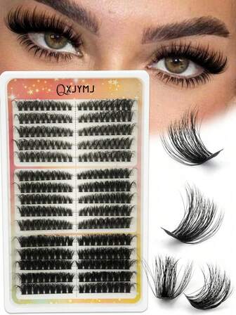 300 piezas de mechones de pestañas independientes de 8-16 mm de longitud mixta, rizo en D, rizo ruso, suaves y esponjosos, reutilizables, aptos para uso diario, citas y fiestas