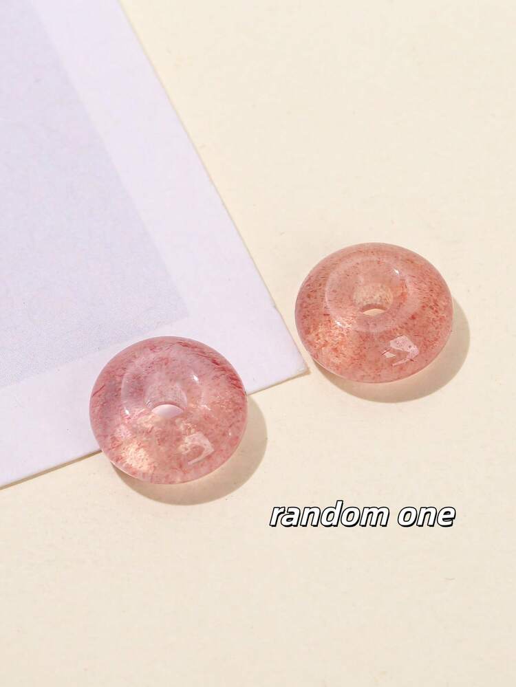 1件天然鸽血红/浅草莓石英蝴蝶/玫瑰花/狐狸/熊形吊坠，疗愈水晶，带来情感祝福和正能量，适合DIY珠宝制作、手链、项链和其他艺术饰品 - 彩色 - 查看 10