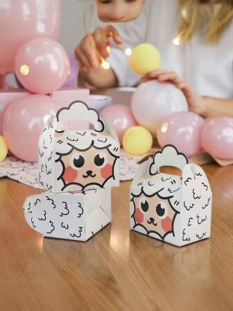 12 piezas Cajas de regalo con diseño de cordero - Cajas decorativas para fiestas, recuerdos de fiesta, decoraciones de cumpleaños y suministros para fiestas