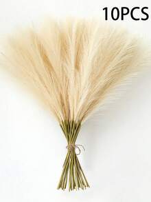 40/30/25/15/20/10/5 片米色人造蒲苇，高 20.47 英寸/52 厘米。稻草人用芦苇制成高大蓬松的丝绸人造蒲苇花。芦苇草人造植物波西米亚风格装饰，可用于婚礼派对装饰、花园装饰、房间装饰、家居装饰、秋季装饰、卧室装饰、婚礼装饰、万圣节装饰、假植物、客厅装饰。 - 米色 - 查看 15