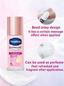 Vaseline 凡士林谷胱甘肽亮白走珠止汗露，48小时长效干爽控油，即刻止汗，持久清新，顺滑滚珠按摩，口袋大小，迷人香氛，隐形速干膜，清爽不油腻，谷胱甘肽+维生素C&E双效配方，淡化色斑，均匀肤色，提亮肤色，令肌肤柔软焕发活力，不留痕迹，3%烟酰胺核心成分，微晶凝胶，快速锁住异味。 - Ultra Bright - 查看 4