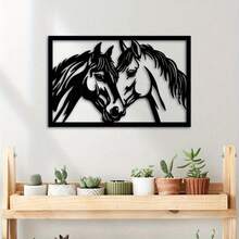 1 Piece Of Metal Horse Wall Art Decoration - Perfect For Home Decoration, Farmhouse Style, A Unique Gift For Horse Enthusiasts - Black - View 1