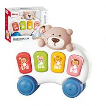 Juguete de oso de peluche de coche con sonido y luz musical multifuncional para bebés, juguete interactivo de múltiples escenarios, juguete educativo para bebés, juguete de pista deslizante giratoria, juguete de aprendizaje interesante (baterías no incluidas) - Multicolor - Ver 13