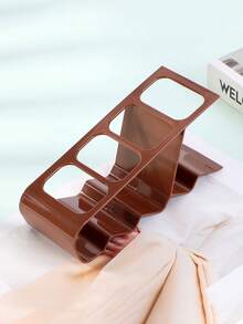 4-Grid Remote Control Holder, Durable Plastic Sleek Black Desktop Organizer With Ergonomic Design For 4 Remotes, Space-Saving Home Office TV Stand Storage Rack, Remote Control Organizer, Home Organization, Minimalist Rack, Practical Storage, Multigrid Storage, Remote Workers - Multicolor - View 9