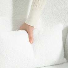 HOMCOM Rocking Chair With Armrests, Plush-Look Fabric Backrest, Lumbar Cushion And Side Pocket, Ideal For The Living Room Or Bedroom. Colour: White. - White - View 7