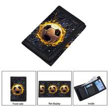 Multifunctional Tri-Fold Wallet, Fabric Wallet, Can Hold Credit Cards, ID And Cash, Cute & Fashionable, With Coin Pouch And ID Window, Football Print, Suitable For Men, Girl And Kids - Wallet Football - View 6