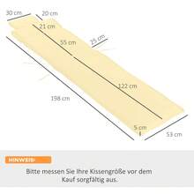 Outsunny Reclining Garden Chair With Headrest, Polyester Fiber Cotton Cream White 198x53x5cm On Site