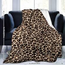 1 pătură de flanel cu imprimeu leopard la modă - moale, caldă, elegantă, potrivită pentru somn la birou, canapea, călătorii, camping, toate anotimpurile, poliester ușor, lavabilă la mașină, textură modernă de leopard, flanel leopard, cadou excelent pentru toate ocaziile - Multicolor - Vizualizare 7