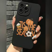 2026 nueva funda de teléfono mate, Funda de Teléfono Es la Temporada Diseño de Calabaza Café Balón de Fútbol Otoño para iPhone 17 15 Pro Max 14 13 12  Galaxy S24 S23 S22 S21 Funda de Teléfono Regalo de Pareja para Él y Ella Regalo de Vacaciones - Blanco antiguo - Ver 1