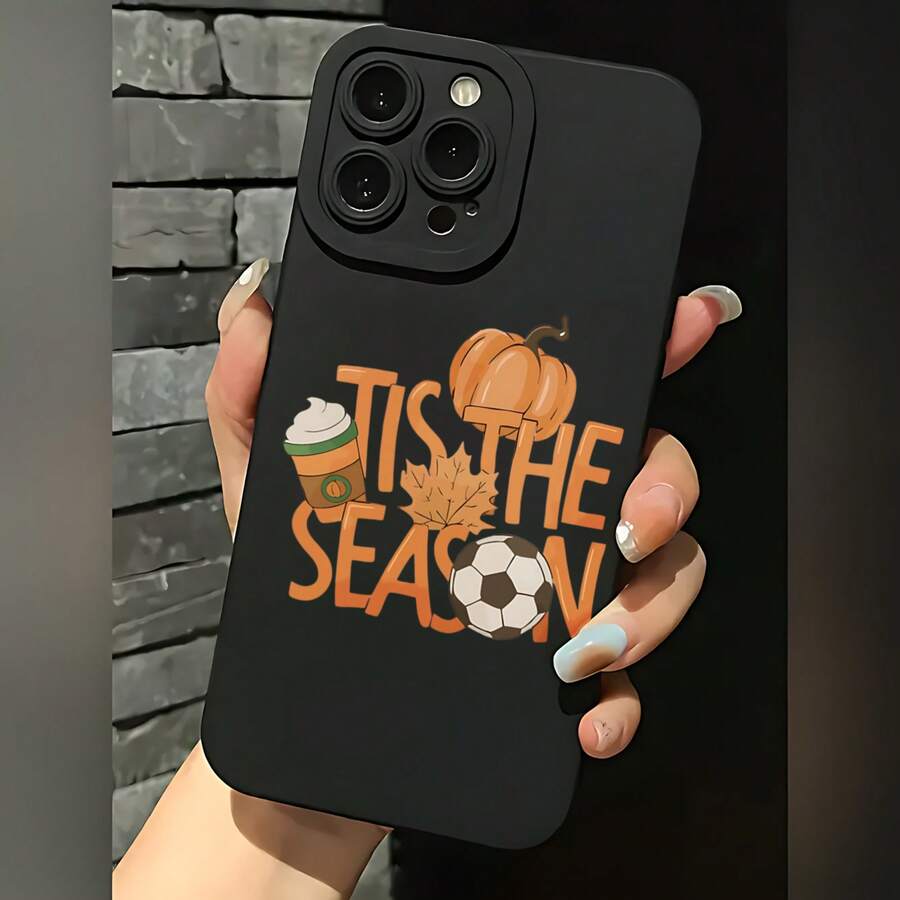 2026 nueva funda de teléfono mate, Funda de Teléfono Es la Temporada Diseño de Calabaza Café Balón de Fútbol Otoño para iPhone 17 15 Pro Max 14 13 12 Galaxy S24 S23 S22 S21 Funda de Teléfono Regalo de Pareja para Él y Ella Regalo de Vacaciones - Blanco antiguo - Ver 1