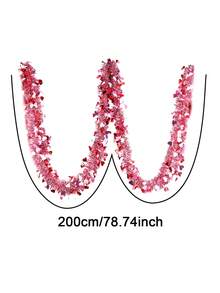 2pcs/8pcs Valentine's Day Heart Shaped Glitter Wreath Decor, Pink & Gold Metal Wreath, Valentine's Day Decorations, Suitable For Home, Outdoor And Wedding Hanging Decor, Plastic Party Decorations For Valentine's Day, Anniversary, Birthday, Wedding, Flower Arrangement - Multicolor - View 2