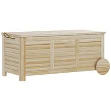 Outsunny 185L Storage Box, Waterproof Garden Box With Wheels, Weatherproof And UV Resistant Wooden Storage Box, Outdoor Garden Chest, Balcony, Natural Wood On Site - 1 - View 1
