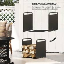 Outsunny Log Holder 36.5 X 30 X 36 Log Holder With Handles, Outdoor/Indoor Log Holder, Up To 30 Kg, Steel, Black - 1 - 查看 2
