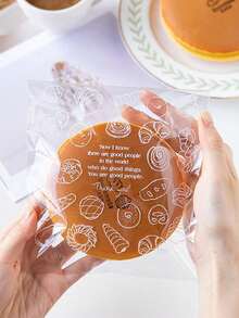 200pcs/100pcs Bread Bags, Toast Bags, Bread Wrapping Bag, Self-Adhesive Bag, Baking Food Fruit Packaging, Self-Adhesive Sealing Bag, Home Room Kitchen Storage Supplies Back To School - Clear - View 7