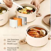 2.8L Portable Insulated Lunch Container Set For Adult, 4-Tier Stackable Stainless Steel Bento Box For Hot Food,  Thermal Food Container,Large Capacity Bento Lunch Box,304 Stainless Steel - 4 tầng - Xem 3