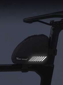 Bolsa de cuadro de bicicleta mini de 0.4L WEST BIKING, ligera, con forma de triángulo, reflectante y compacta para la parte delantera de la bicicleta - Multicolor - Ver 4