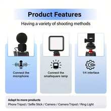 DSLR Camera To Smartphone Monitor Adapter, Low Angle Viewfinder, Hot/Cold Shoe Mount, Smartphone Clip Holder Accessory, Compatible With Canon, Nikon Cameras - Black - View 5