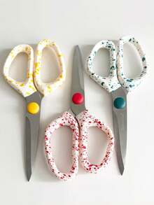 ELephas PLus Tijeras de acero inoxidable de colores | Multiusos para papel/tela/manualidades, herramienta ergonómica de costura y sastrería - tijeras moteadas - Ver 4