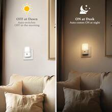 1/2 包装 欧盟标准插电式 LED 小夜灯，带运动传感器，亮度可调，智能夜灯，插入墙壁传感器，2700K - 查看 7