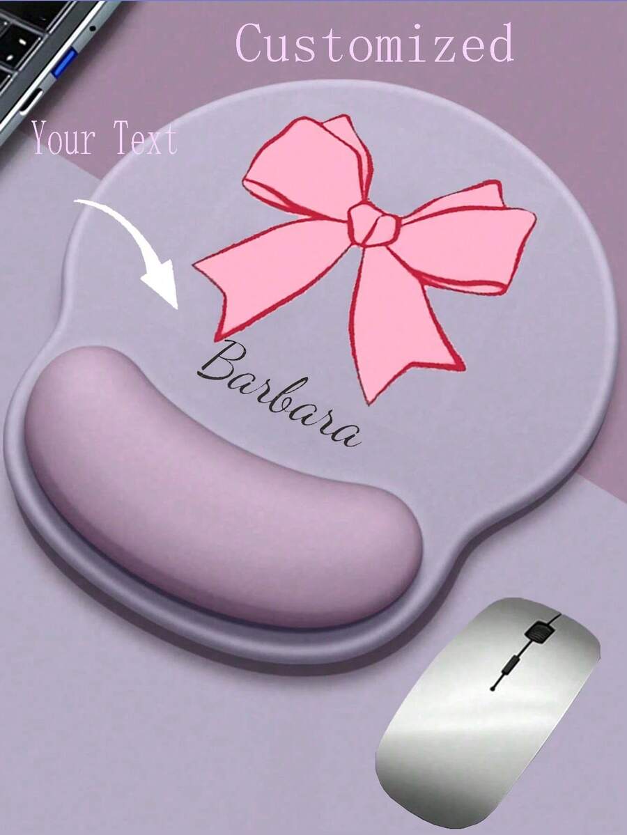 1pc Customized Mouse Pad With Wrist Rest Support, Unisex, Non-Slip Rubber Computer Mouse Pad, Thick & Soft, Suitable For Office And Entertainment, Can Also Be Used As Desk Mat And Wrist Pad, Essential For Back To School Season