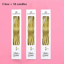 36/18/12/6pcs-Birthday Cake Candles, 6pcs/Box, Cake Decoration, Spiral Candles, Curve Candles, Gold Candles, Silver Candles, Twist Candles, Arch Candles, Suitable For Birthdays, Weddings, Festivals, Party Supplies - Multicolor - View 11