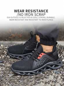 Dian Sen 1 Pair Unisex Steel Toe Safety Boots, High-Top Sports Safety Shoes, Durable Work Boots, Safety Training Shoes