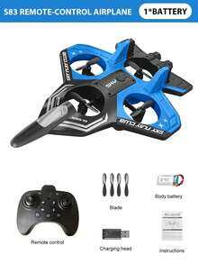 4DRC 2025年最新款S83遥控战斗无人机，支持手持操控和重力感应遥控。它配备一键起飞/降落、360°翻滚和悬停功能。此外，它是一款采用EPP泡沫材料制成的战斗飞机/发光滑翔直升机，男女皆宜的玩具无人机。 - 藍色 - 查看 12