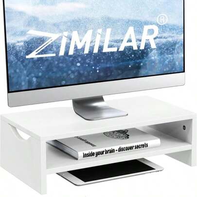 Zimilar Monitor Stand Riser, 2 Tiers Laptop Computer Monitor Riser For PC Screen, IMac, Desktop Wooden Screen Monitor Stand Riser With Storage For Home Office